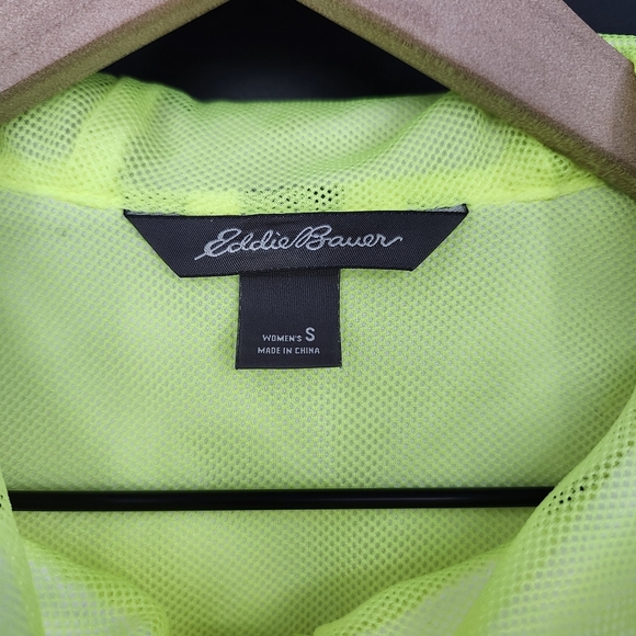 Eddie Bauer Womens Windbreaker‎ Jacket Size S Yellow White Sheer Lightweight Run - Picture 4 of 7